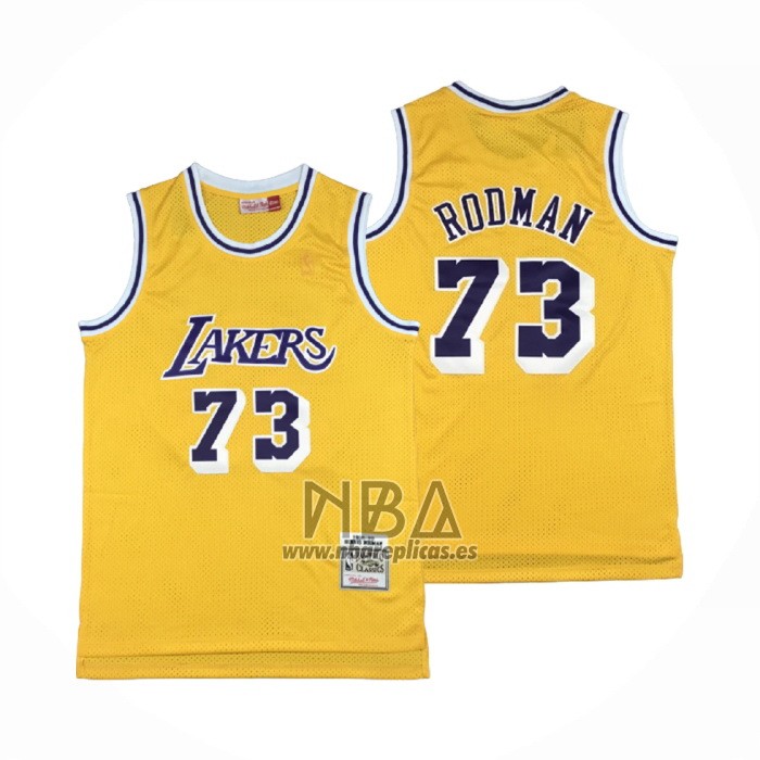 Camiseta Los Angeles Lakers Dennis Rodman NO 73 Mitchell & Ness 1998-99 Amarillo